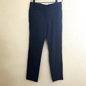 Mario Serrani Navy & Black Diamond Print Pants Size 4